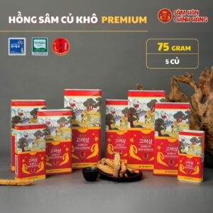 Hồng sâm củ khô Hàn Quốc 75g Premium số 30 (5 củ)